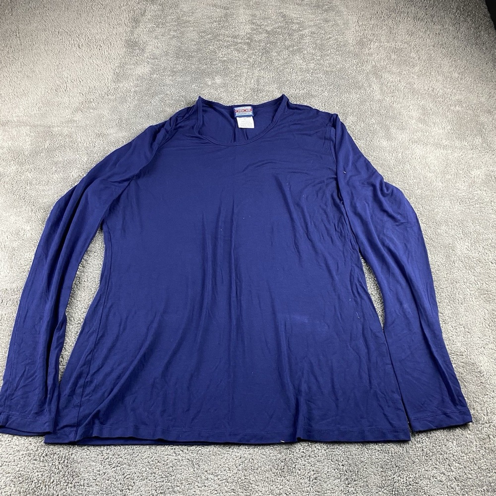 Cherokee Scrub Top Under Shirt Womens Large Blue Long‎ Sleeve
